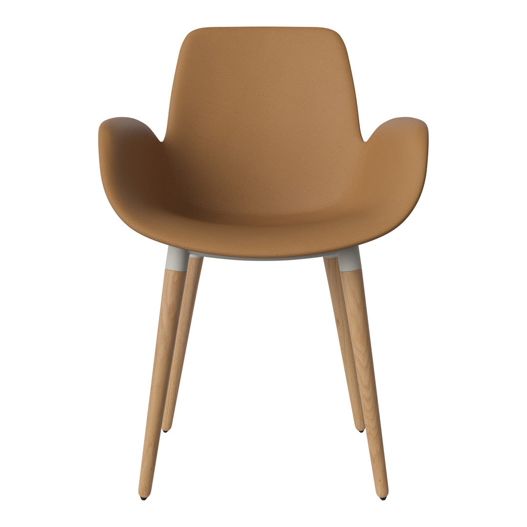 Fauteuil de salle à manger Seed - Rembourré - Piètement en chêne huilé