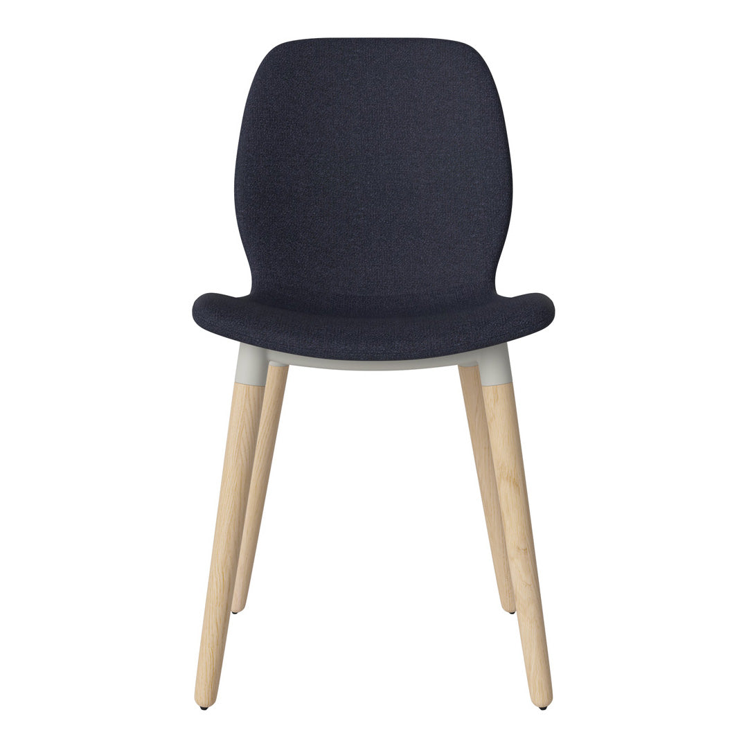 Chaise de salle à manger Seed - Rembourrée - Piètement en chêne huilé, pigmenté blanc