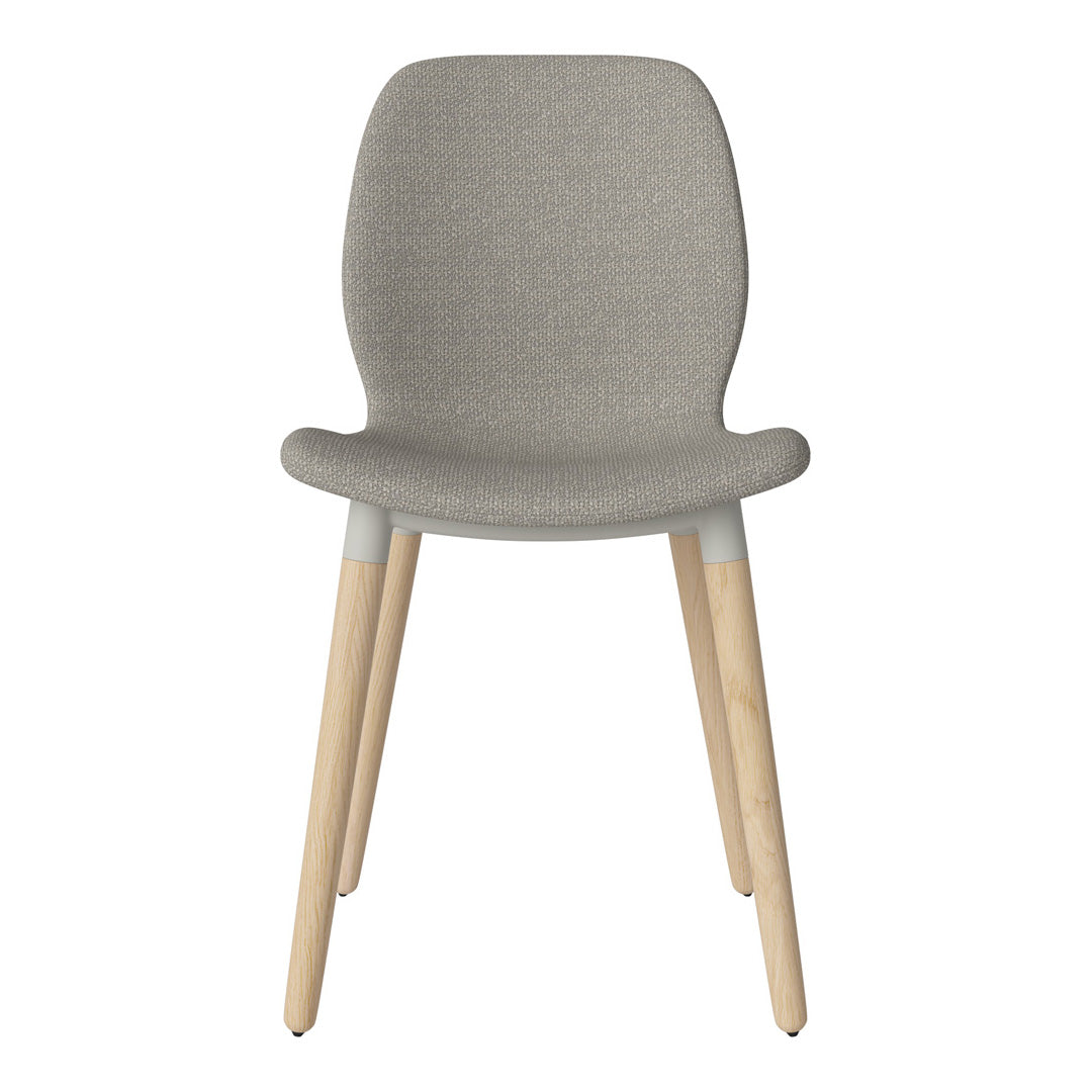 Chaise de salle à manger Seed - Rembourrée - Piètement en chêne huilé, pigmenté blanc