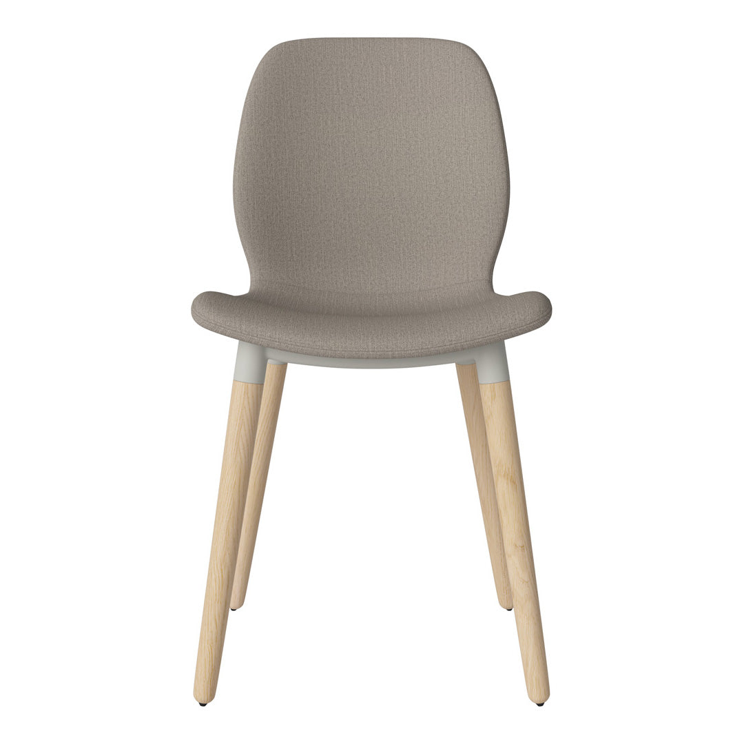 Chaise de salle à manger Seed - Rembourrée - Piètement en chêne huilé, pigmenté blanc