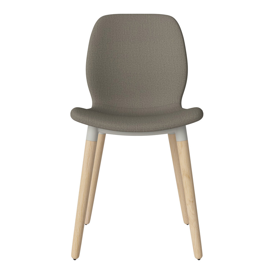 Chaise de salle à manger Seed - Rembourrée - Piètement en chêne huilé, pigmenté blanc