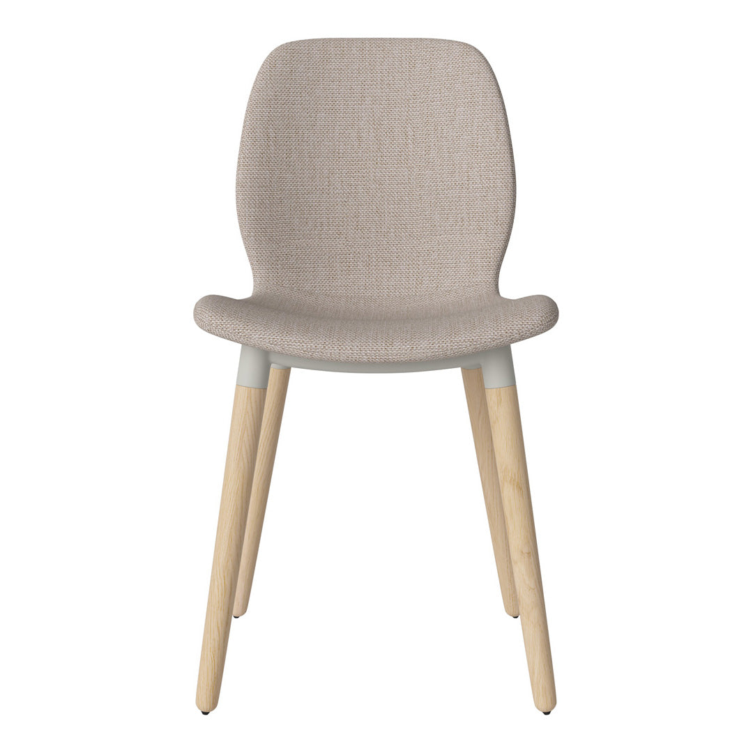 Chaise de salle à manger Seed - Rembourrée - Piètement en chêne huilé, pigmenté blanc