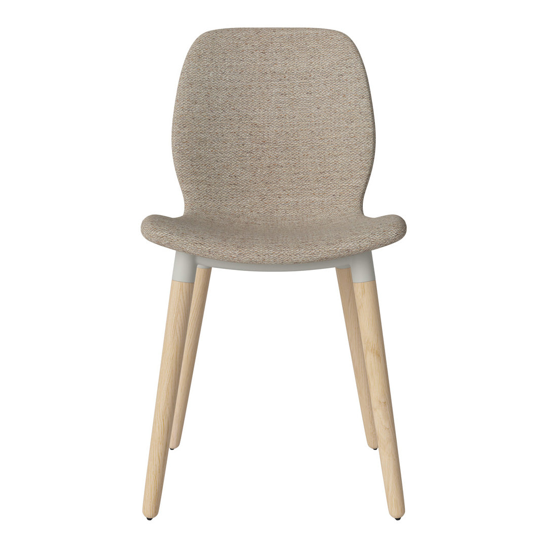 Chaise de salle à manger Seed - Rembourrée - Piètement en chêne huilé, pigmenté blanc