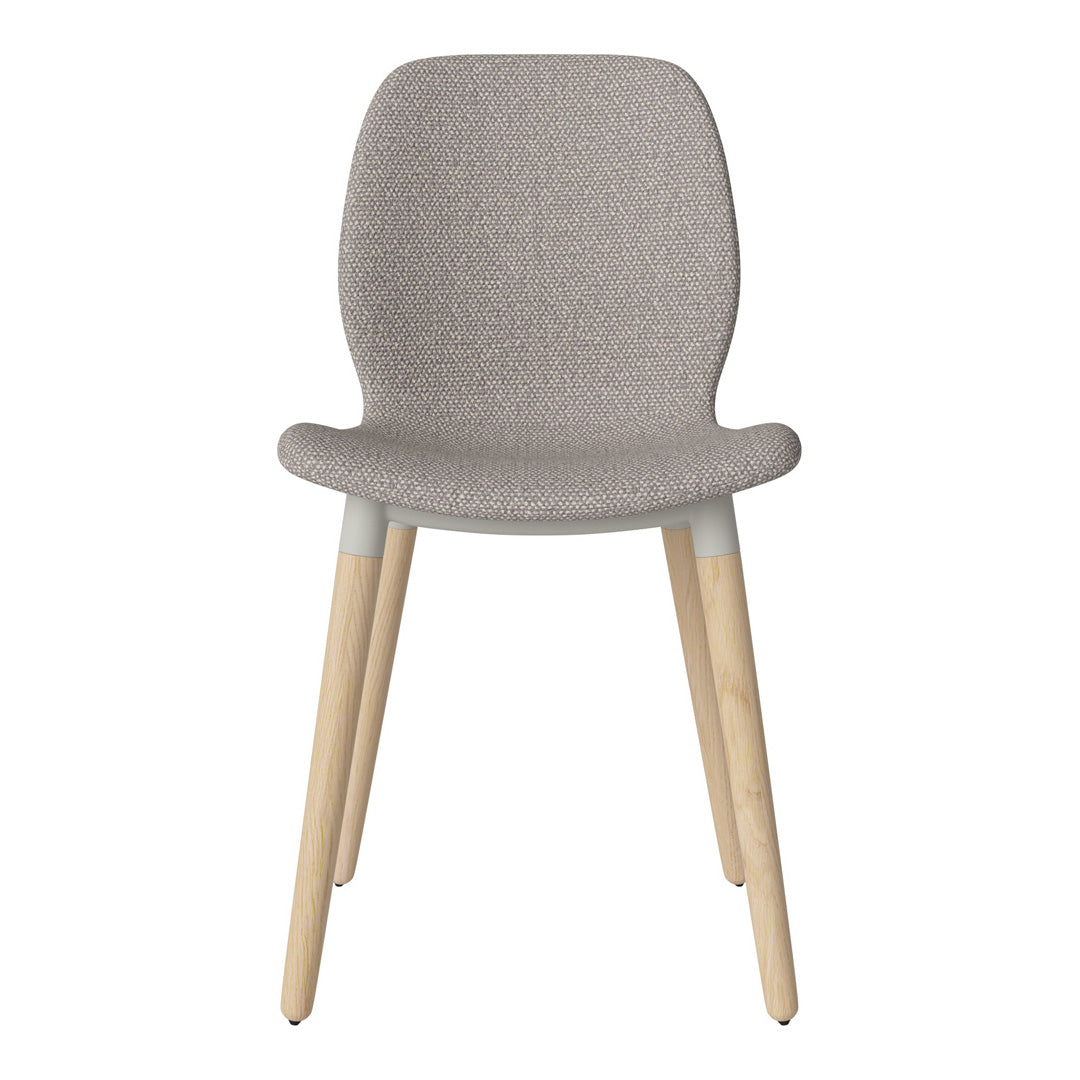 Chaise de salle à manger Seed - Rembourrée - Piètement en chêne huilé, pigmenté blanc
