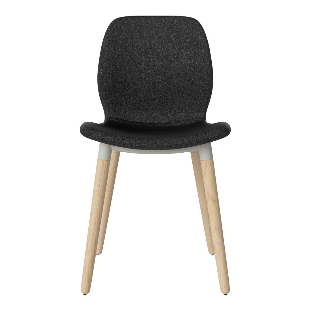 Chaise de salle à manger Seed - Rembourrée - Piètement en chêne huilé, pigmenté blanc