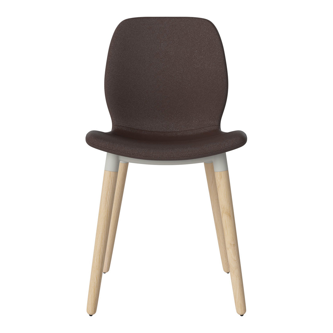 Chaise de salle à manger Seed - Rembourrée - Piètement en chêne huilé, pigmenté blanc