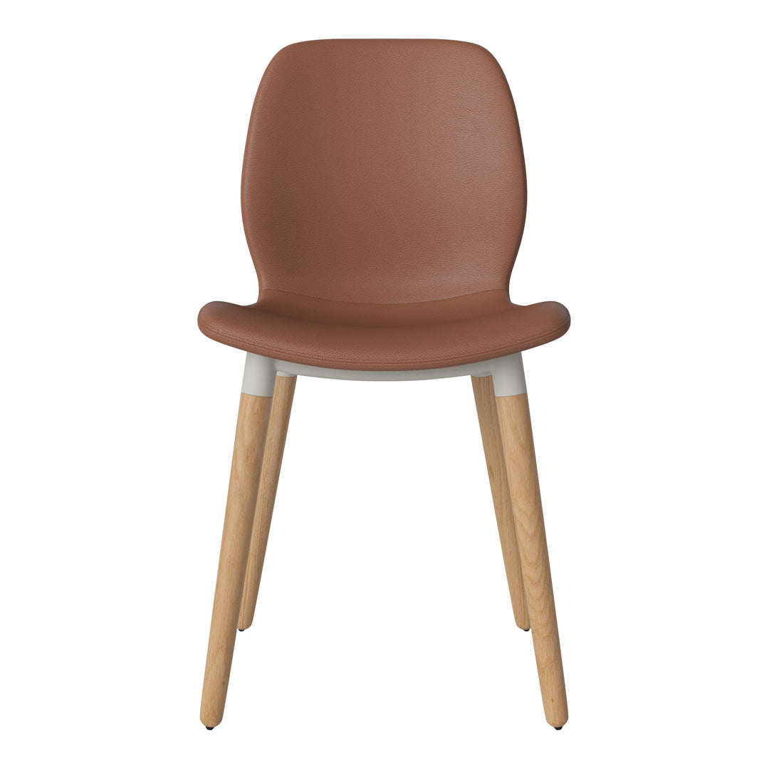 Chaise de salle à manger Seed - Rembourrée - Base en chêne huilé