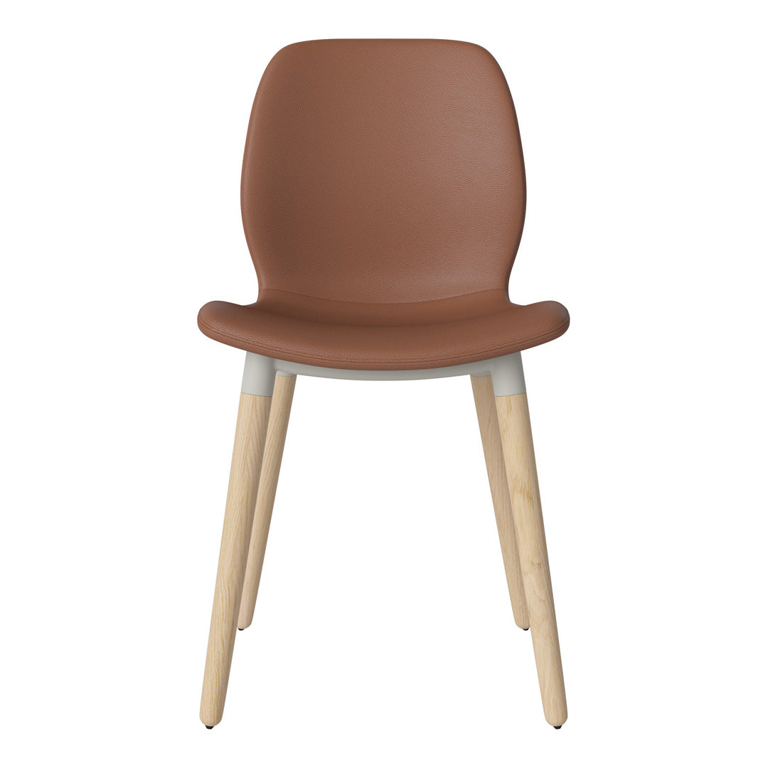 Chaise de salle à manger Seed - Rembourrée - Piètement en chêne huilé, pigmenté blanc