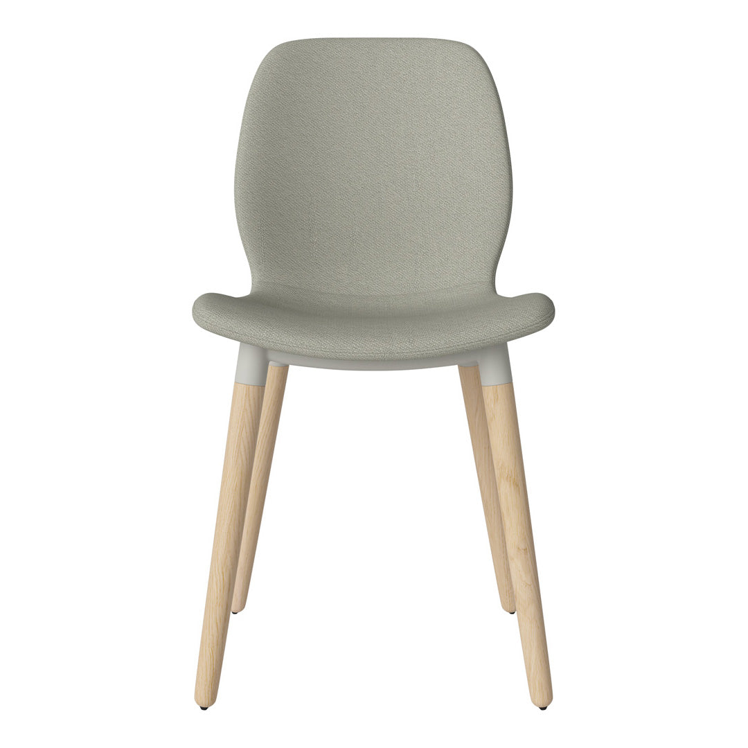 Chaise de salle à manger Seed - Rembourrée - Piètement en chêne huilé, pigmenté blanc