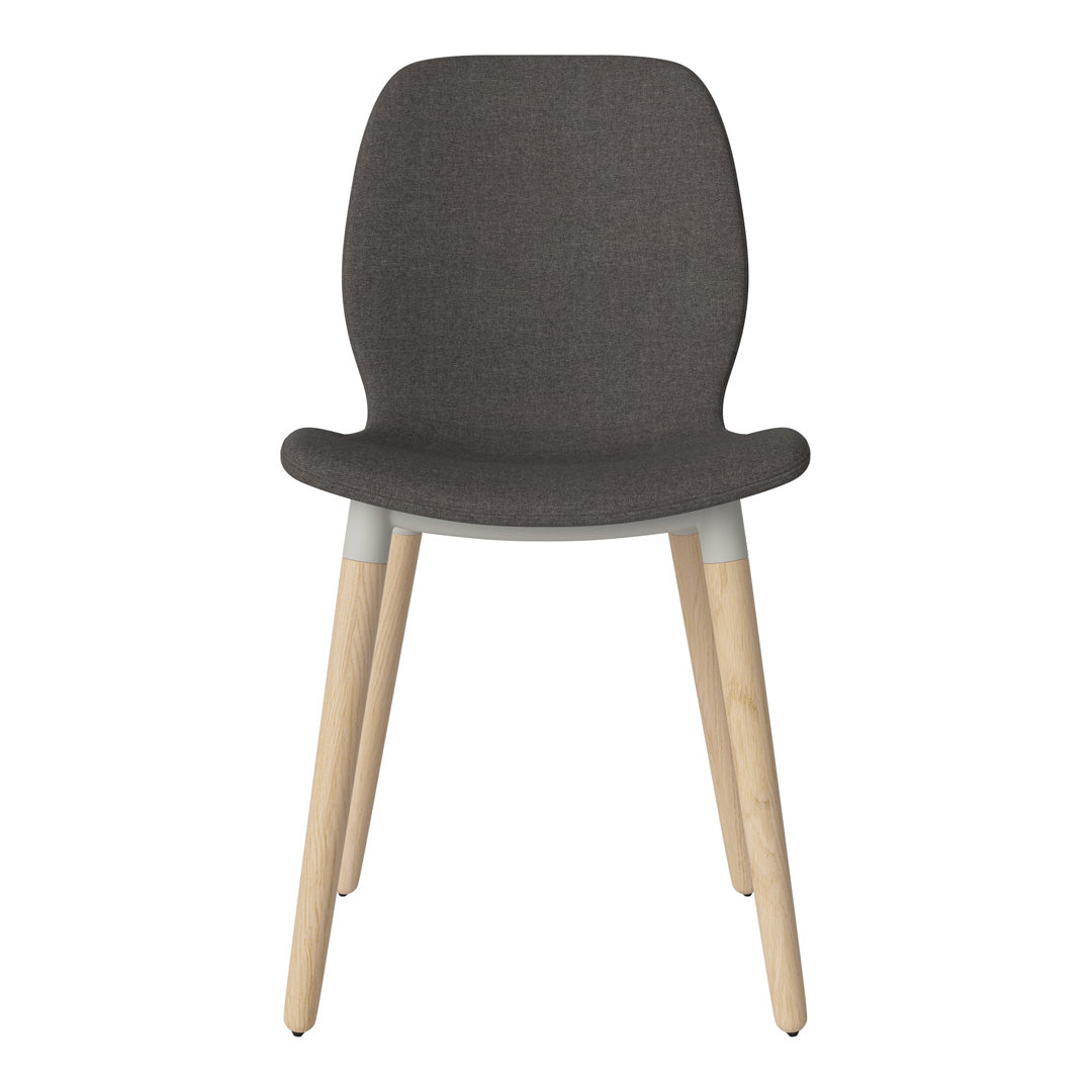Chaise de salle à manger Seed - Rembourrée - Piètement en chêne huilé, pigmenté blanc