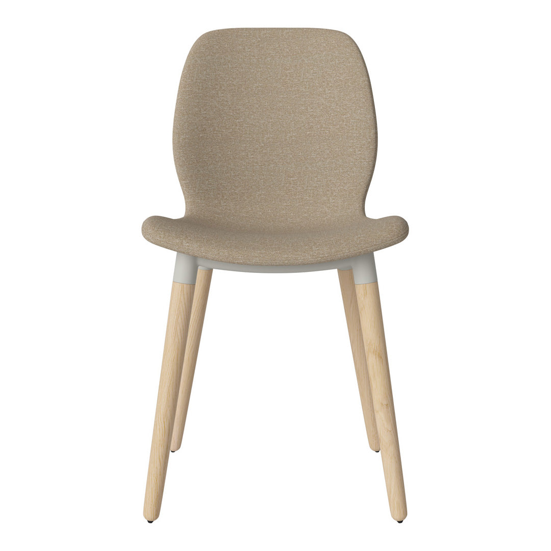 Chaise de salle à manger Seed - Rembourrée - Piètement en chêne huilé, pigmenté blanc