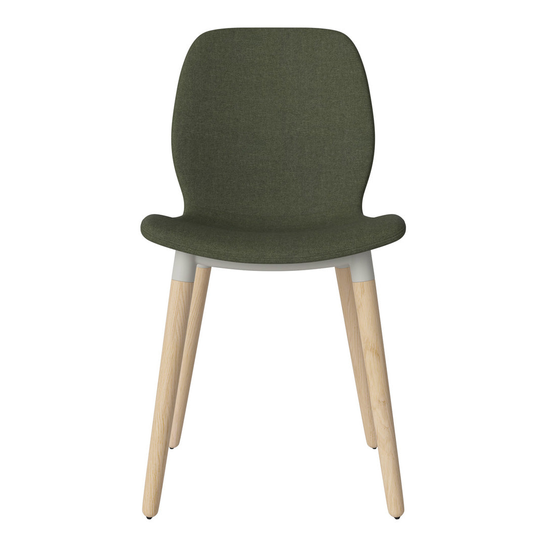 Chaise de salle à manger Seed - Rembourrée - Piètement en chêne huilé, pigmenté blanc