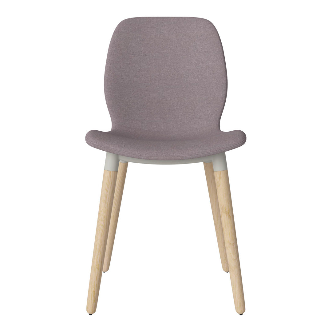 Chaise de salle à manger Seed - Rembourrée - Piètement en chêne huilé, pigmenté blanc