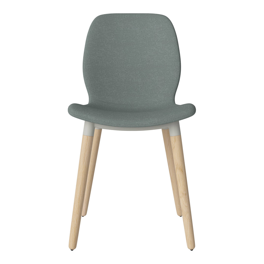 Chaise de salle à manger Seed - Rembourrée - Piètement en chêne huilé, pigmenté blanc