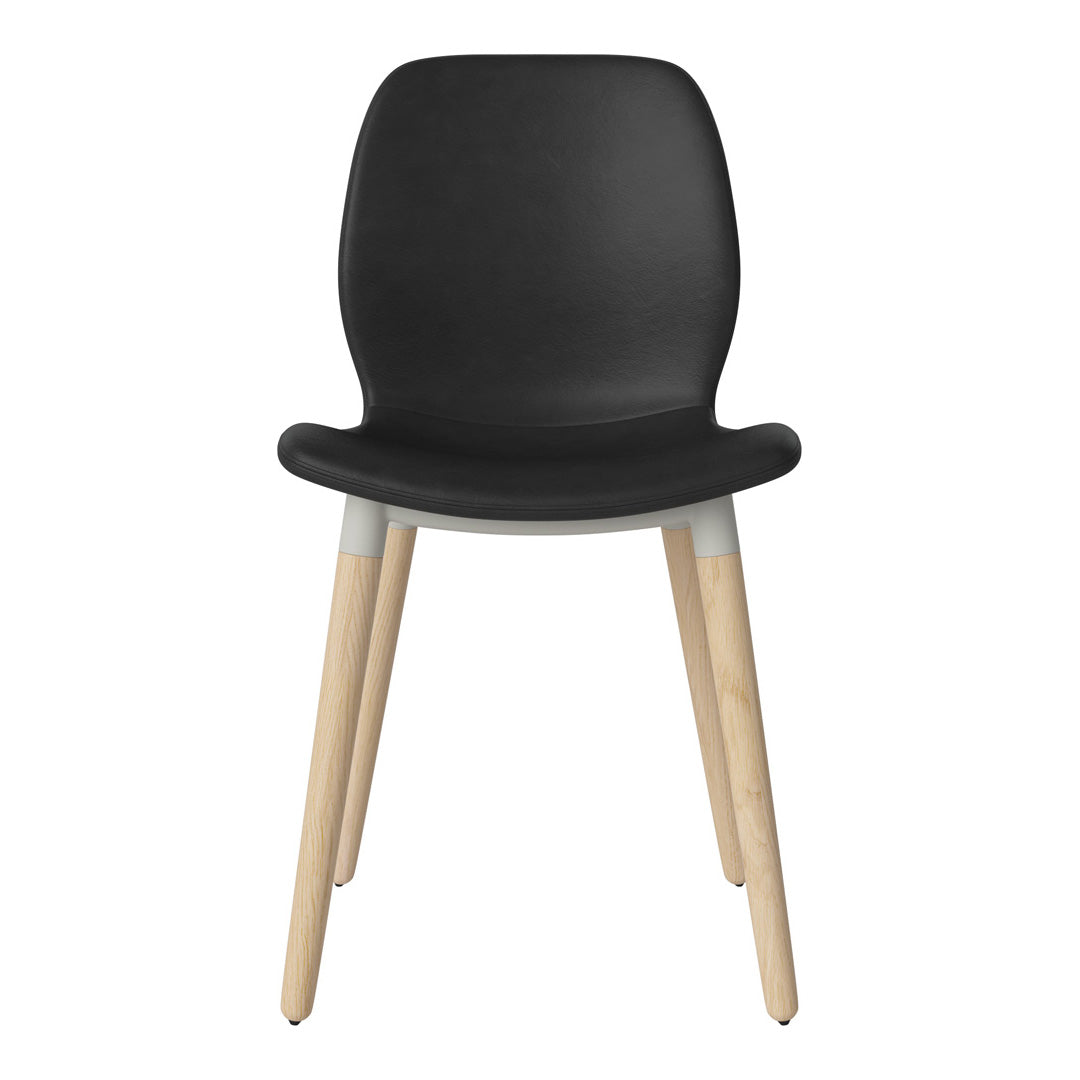 Chaise de salle à manger Seed - Rembourrée - Piètement en chêne huilé, pigmenté blanc