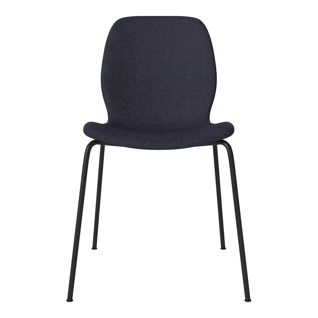 Chaise de salle à manger Seed - Rembourrée - Base en acier, laquée noire