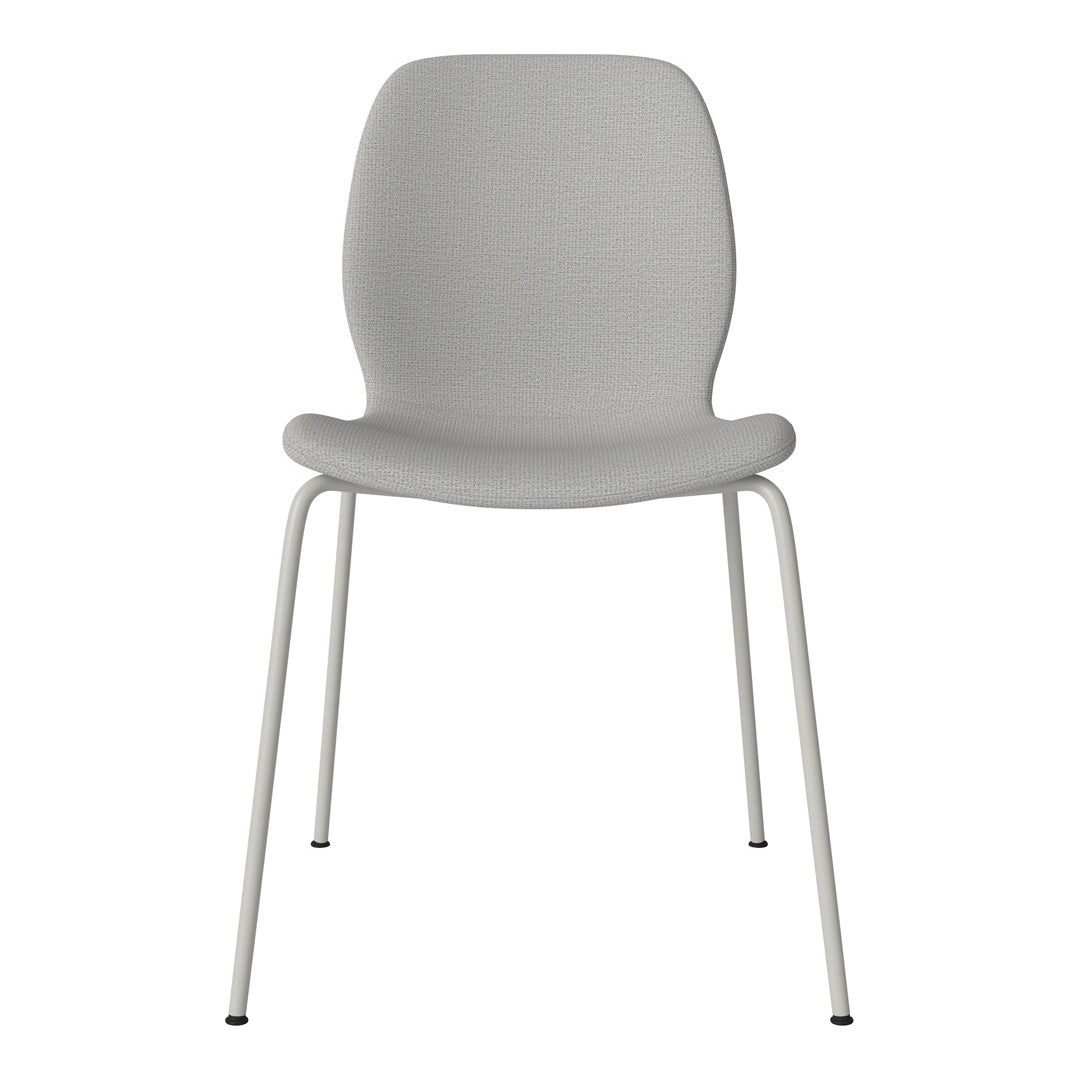 Chaise de salle à manger Seed - Rembourrée - Base en acier, laquée gris