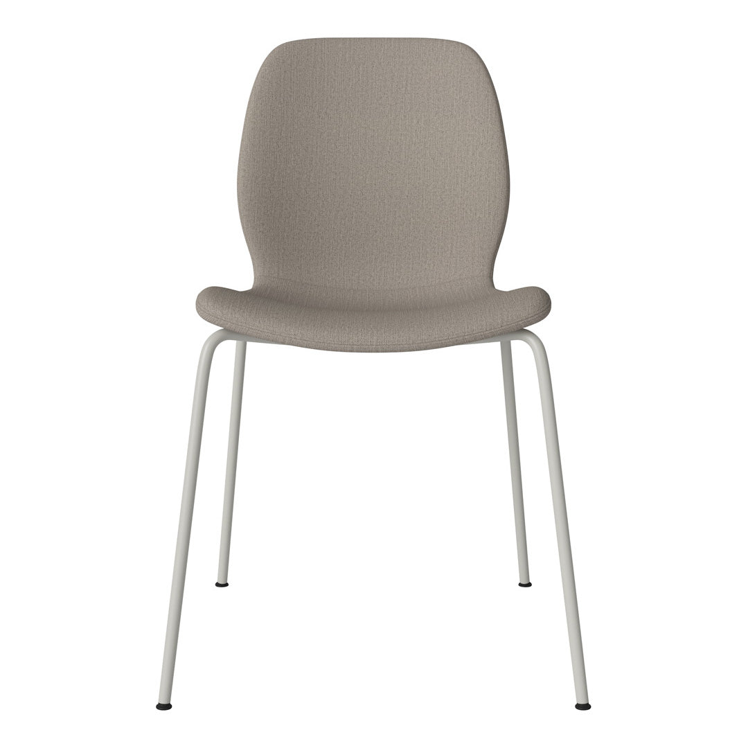 Chaise de salle à manger Seed - Rembourrée - Base en acier, laquée gris