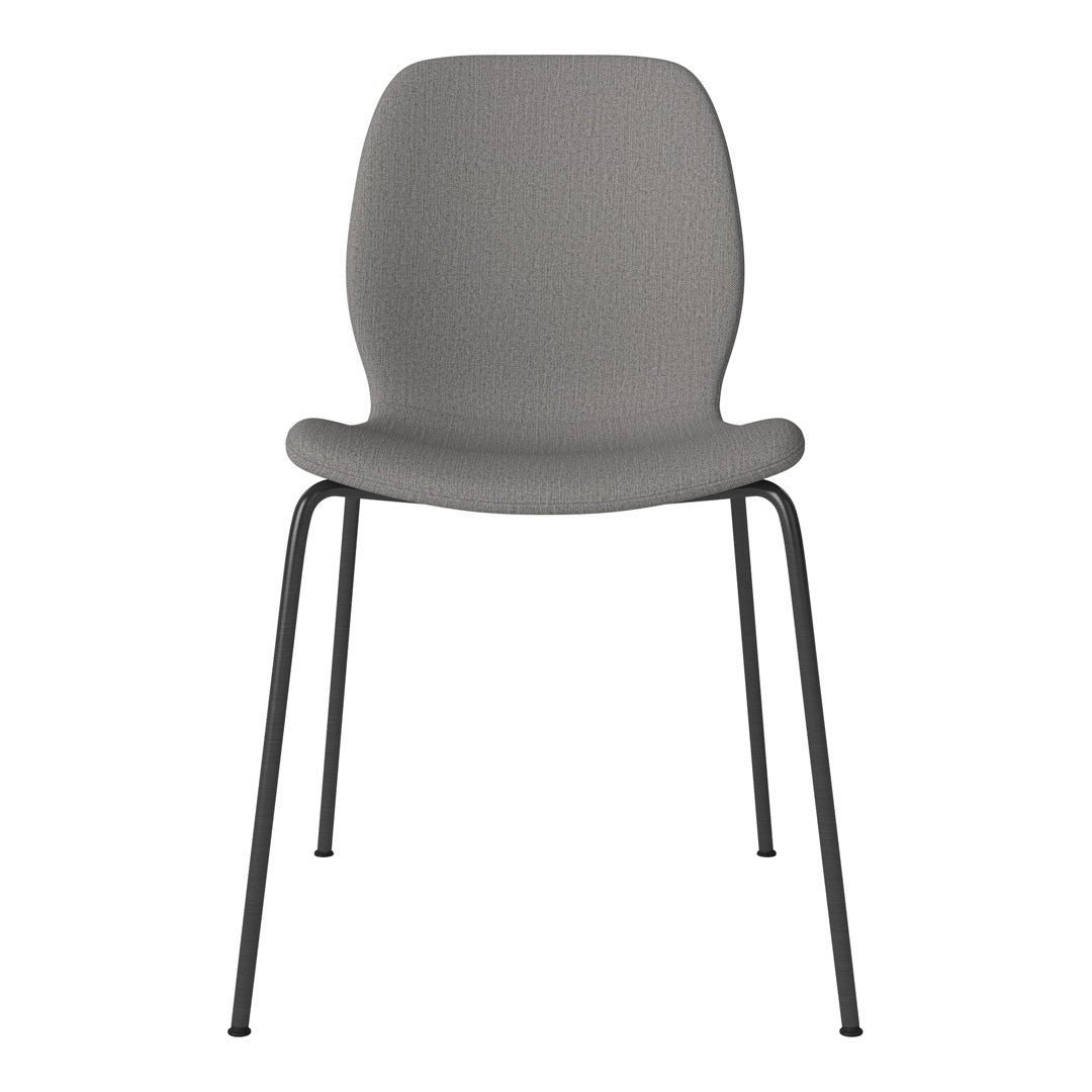 Chaise de salle à manger Seed - Rembourrée - Base en acier, laquée noire