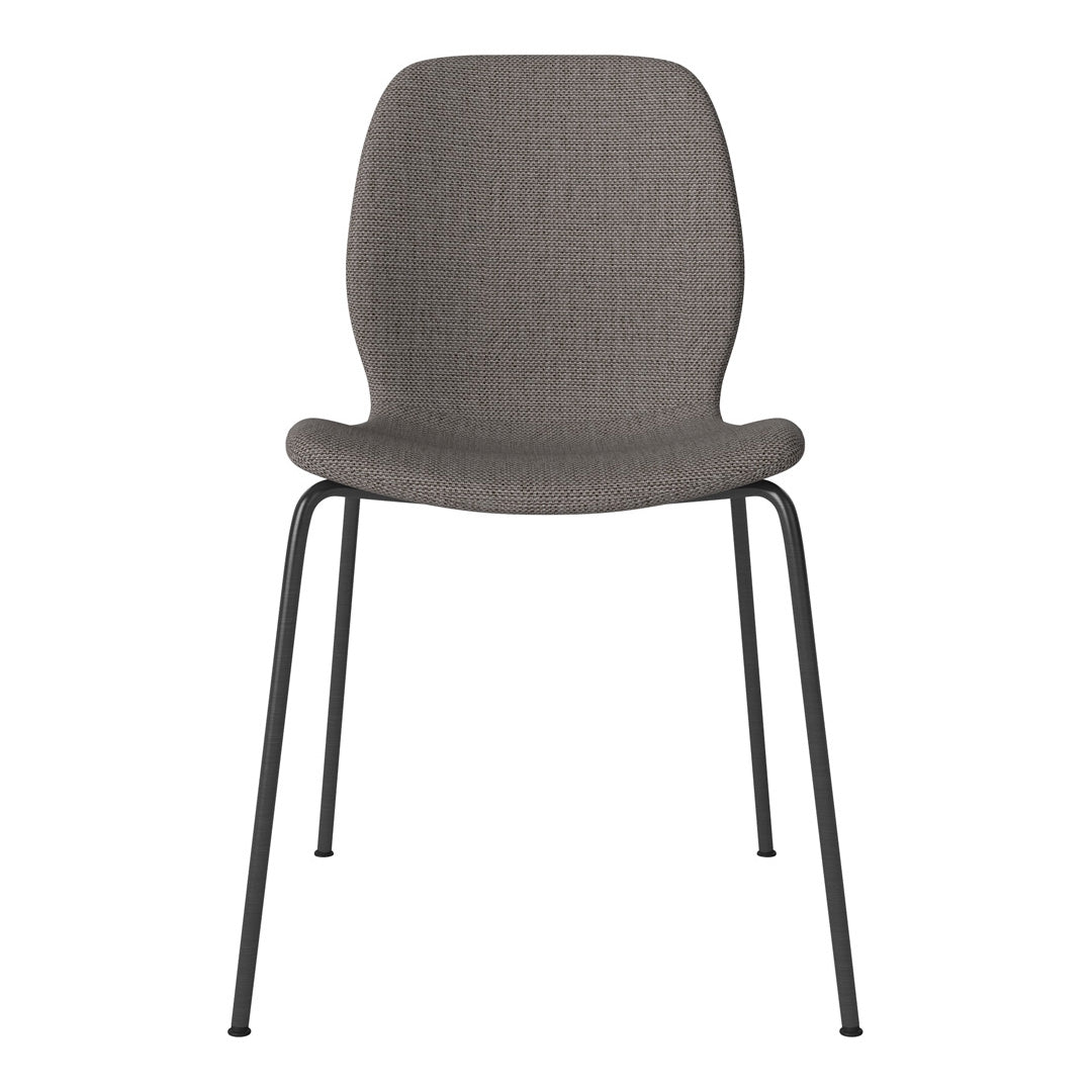 Chaise de salle à manger Seed - Rembourrée - Base en acier, laquée noire