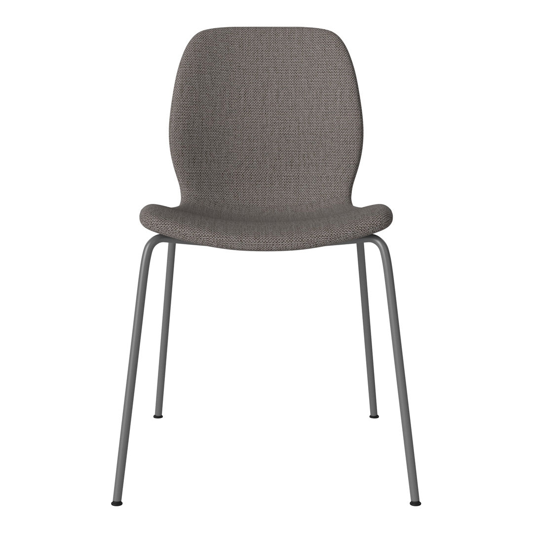 Chaise de salle à manger Seed - Rembourrée - Base en acier, laquée gris
