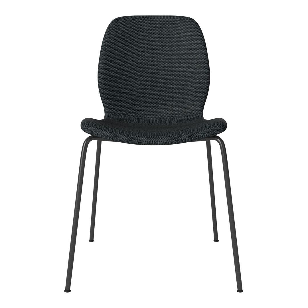 Chaise de salle à manger Seed - Rembourrée - Base en acier, laquée noire