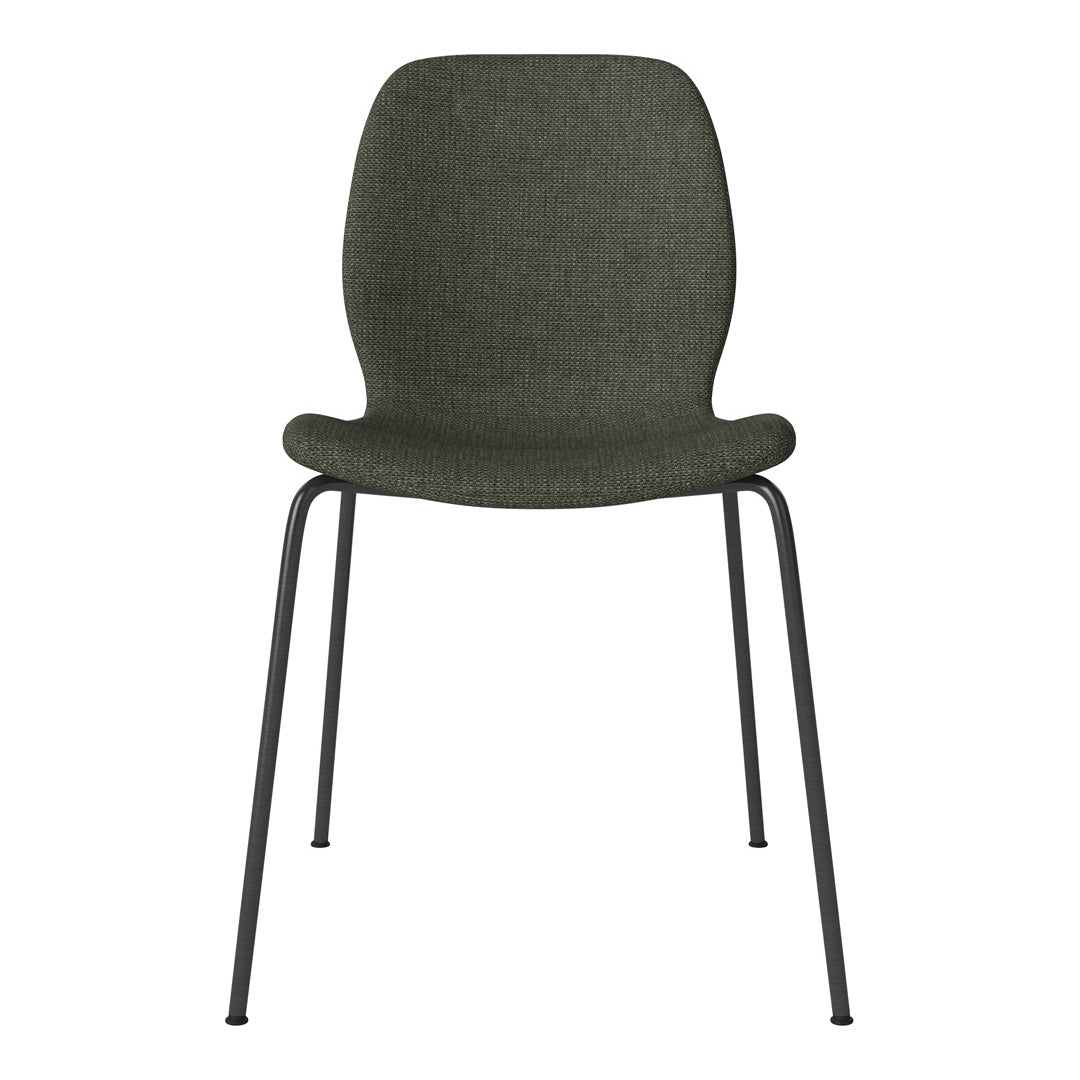 Chaise de salle à manger Seed - Rembourrée - Base en acier, laquée noire