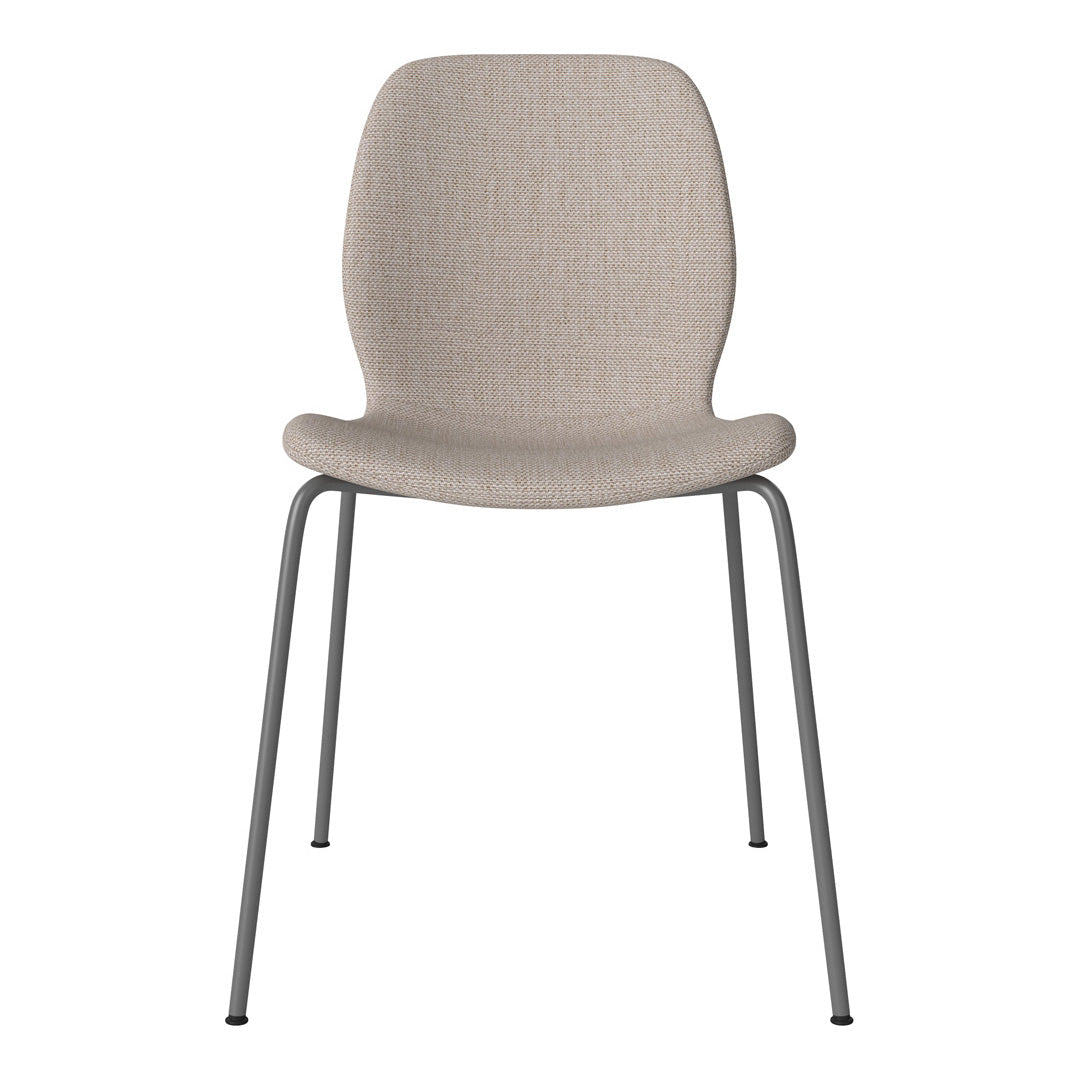Chaise de salle à manger Seed - Rembourrée - Base en acier, laquée gris