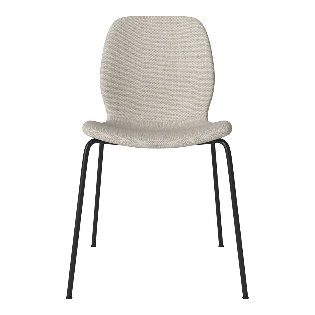 Chaise de salle à manger Seed - Rembourrée - Base en acier, laquée noire