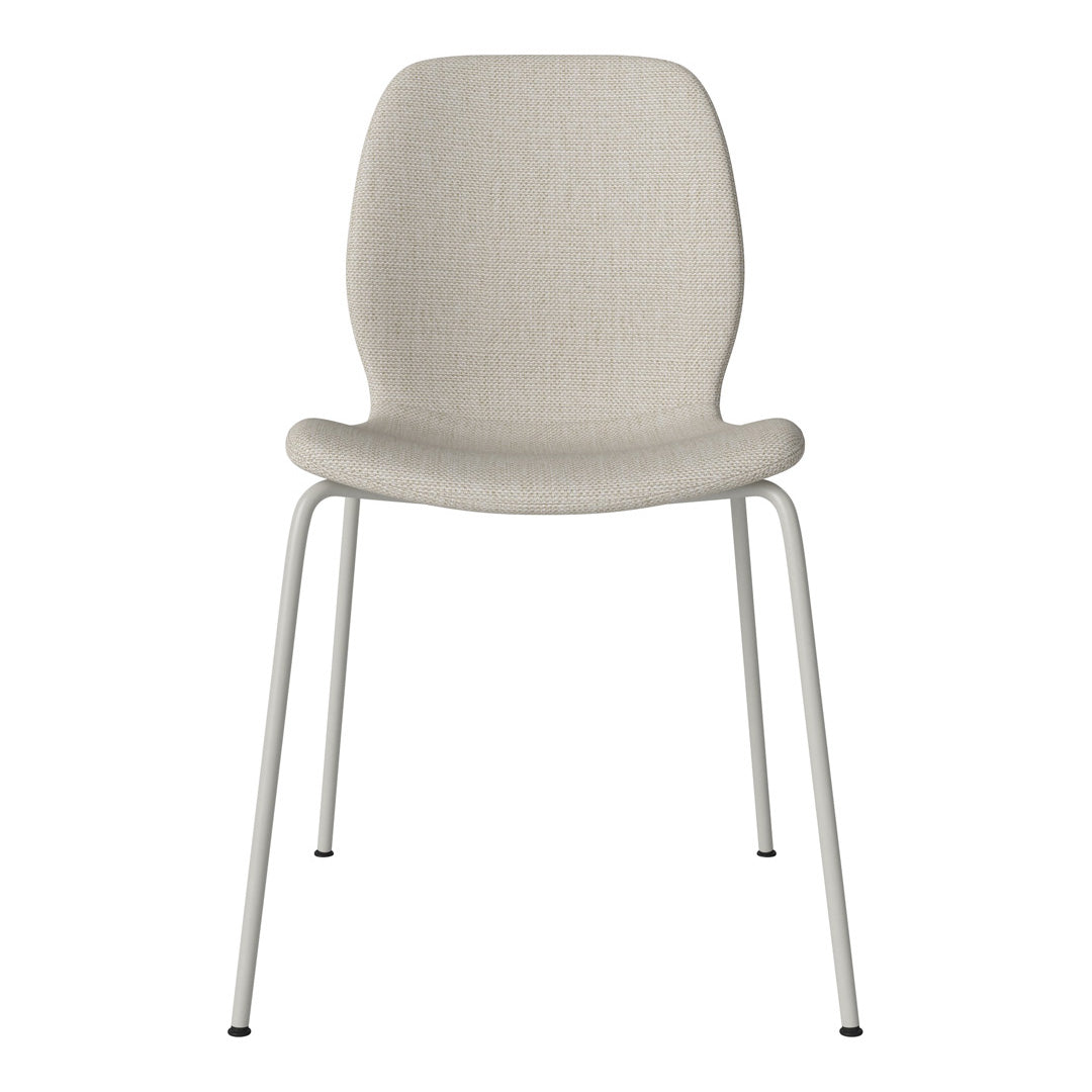 Chaise de salle à manger Seed - Rembourrée - Base en acier, laquée gris