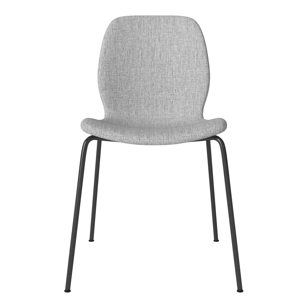 Chaise de salle à manger Seed - Rembourrée - Base en acier, laquée noire