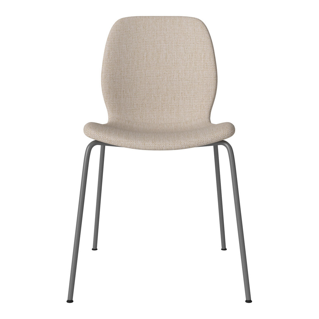 Chaise de salle à manger Seed - Rembourrée - Base en acier, laquée gris
