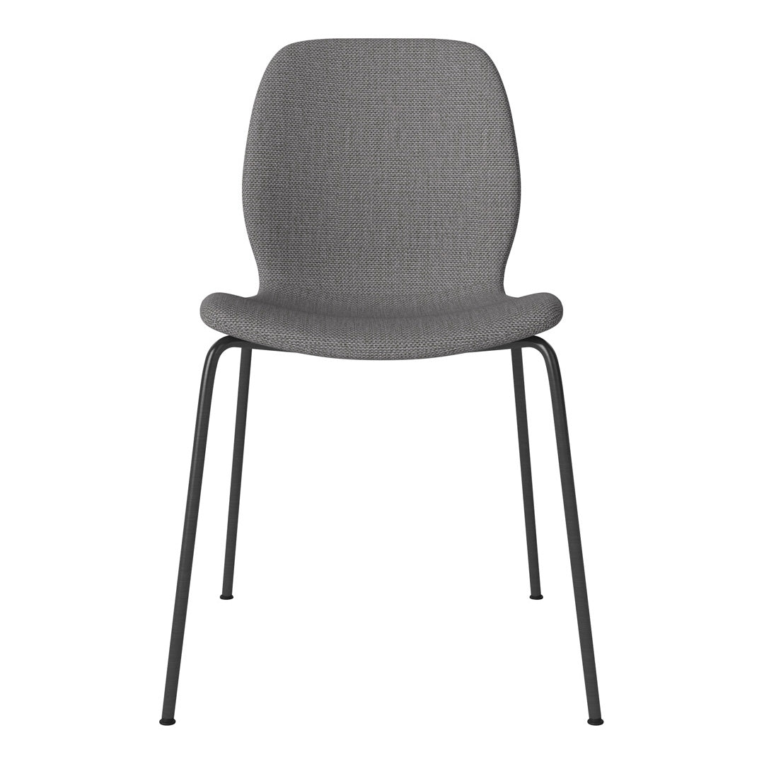 Chaise de salle à manger Seed - Rembourrée - Base en acier, laquée noire