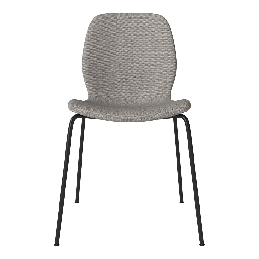 Chaise de salle à manger Seed - Rembourrée - Base en acier, laquée noire