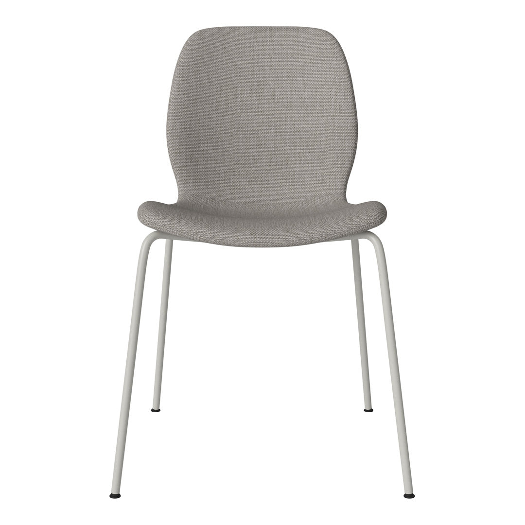 Chaise de salle à manger Seed - Rembourrée - Base en acier, laquée gris