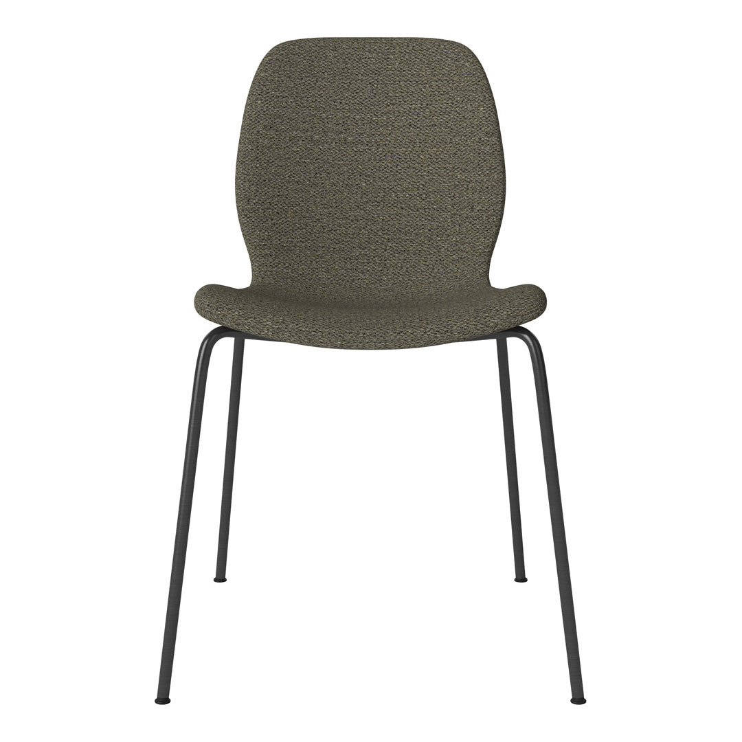 Chaise de salle à manger Seed - Rembourrée - Base en acier, laquée noire