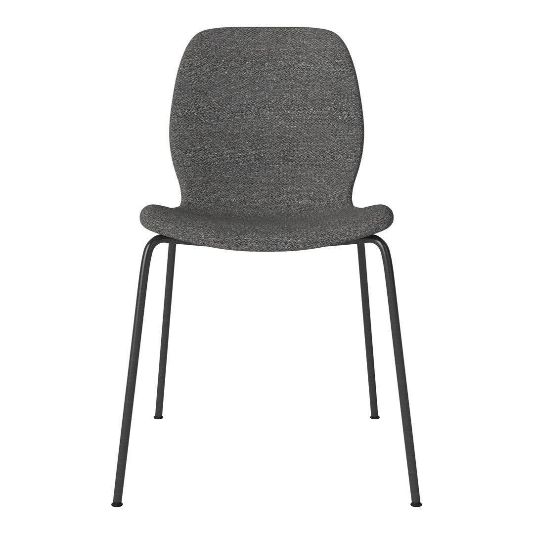 Chaise de salle à manger Seed - Rembourrée - Base en acier, laquée noire