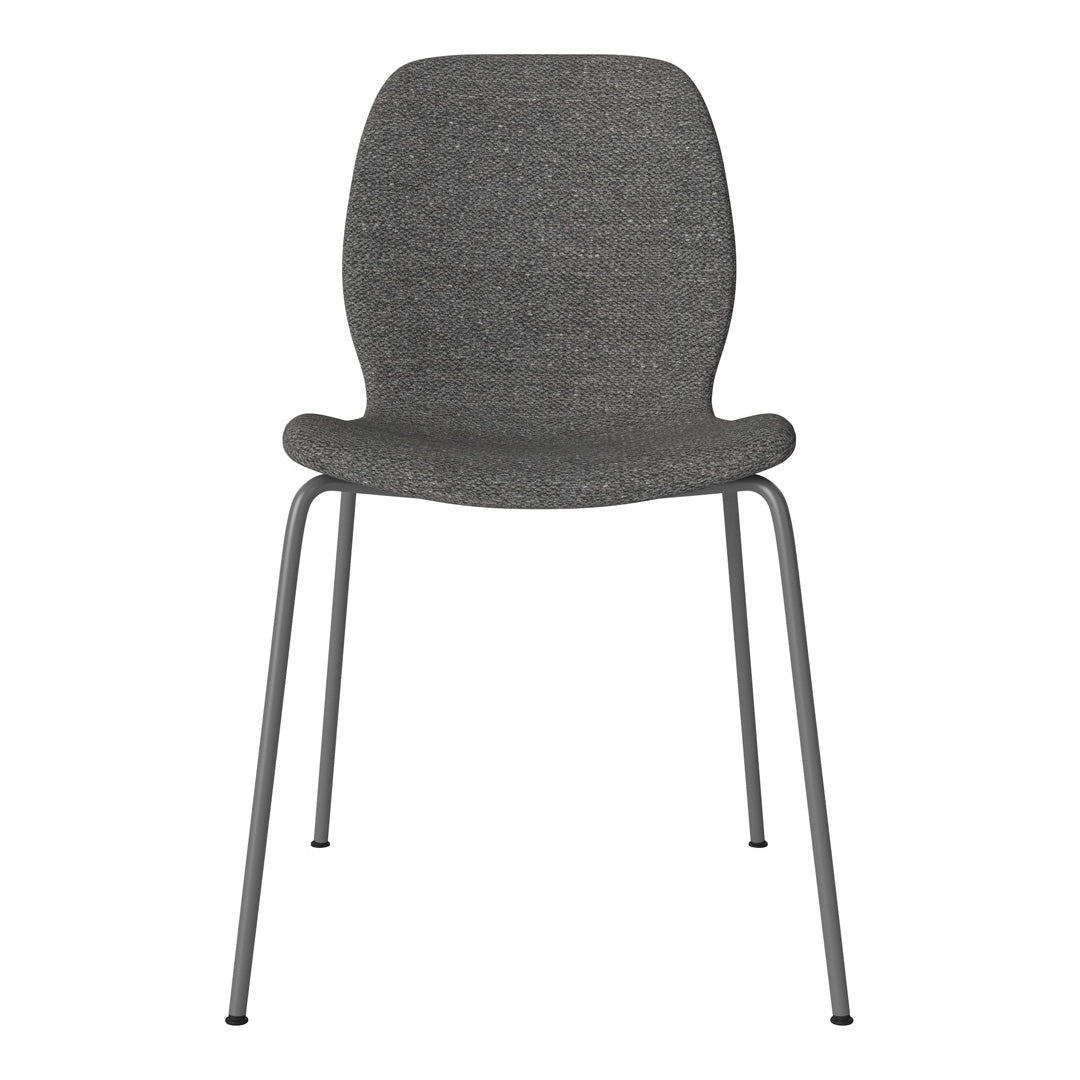 Chaise de salle à manger Seed - Rembourrée - Base en acier, laquée gris