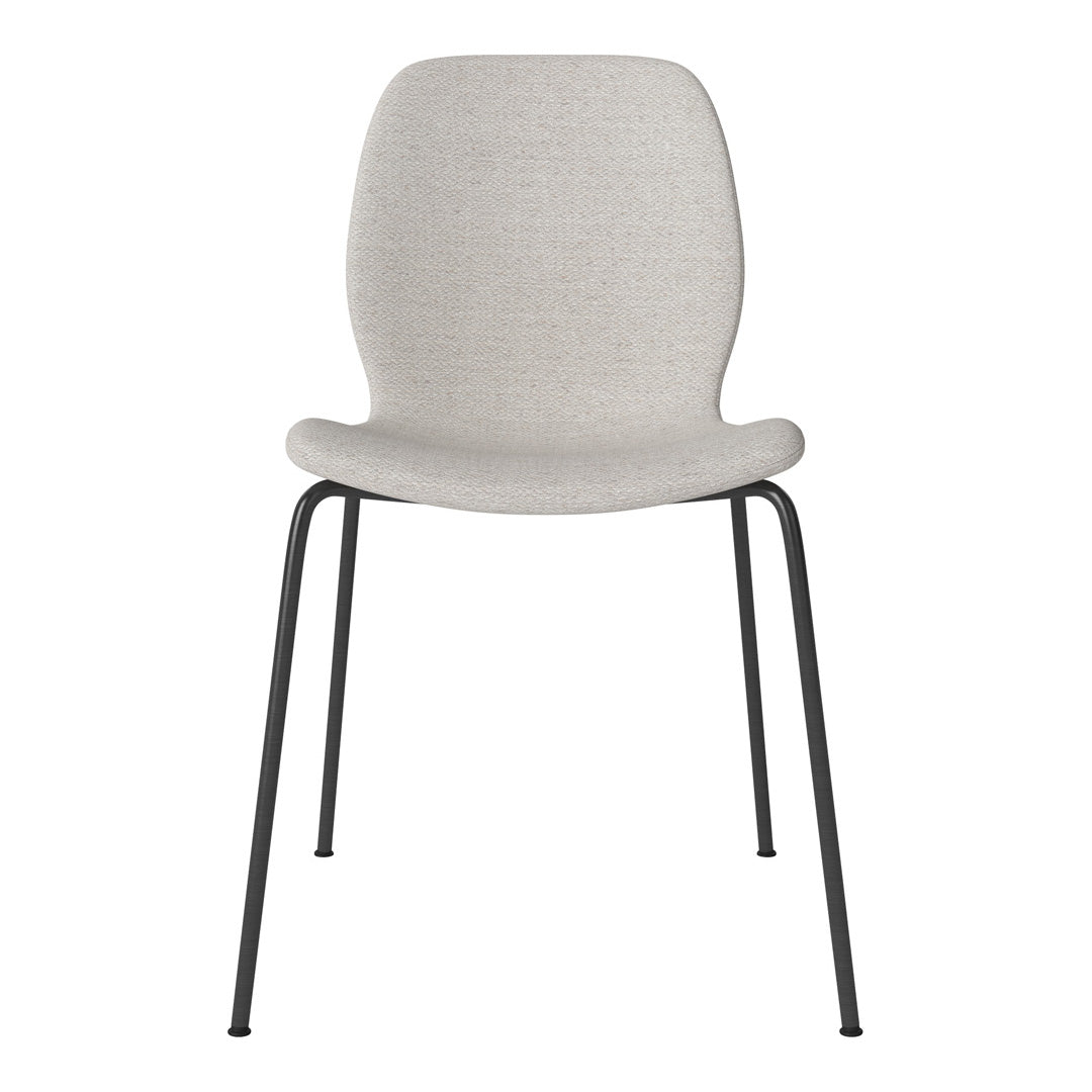 Chaise de salle à manger Seed - Rembourrée - Base en acier, laquée noire