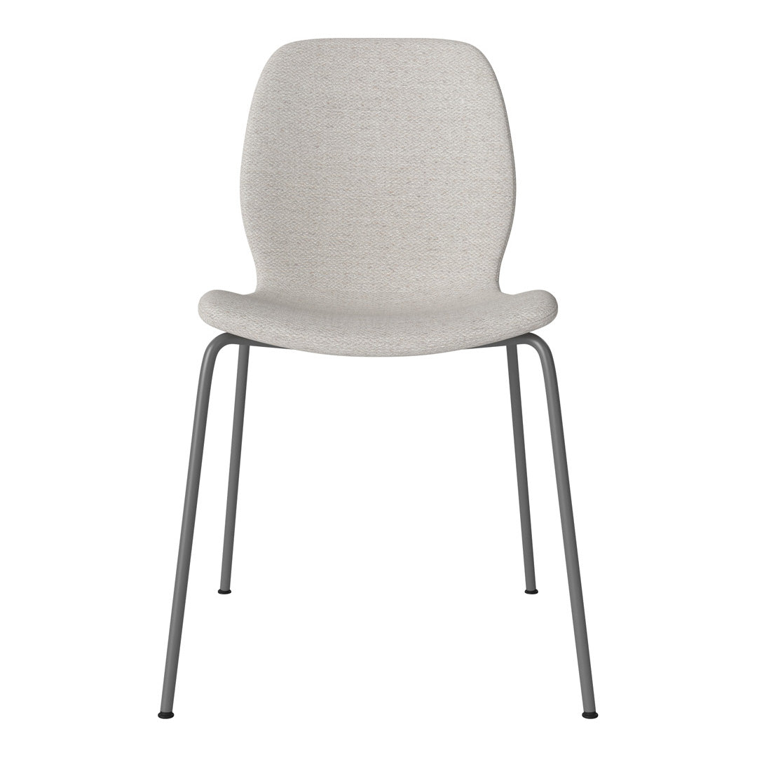 Chaise de salle à manger Seed - Rembourrée - Base en acier, laquée gris