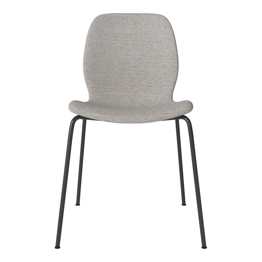 Chaise de salle à manger Seed - Rembourrée - Base en acier, laquée noire