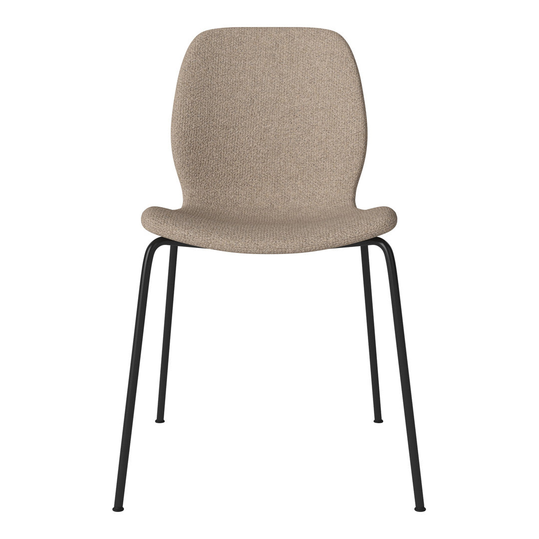 Chaise de salle à manger Seed - Rembourrée - Base en acier, laquée noire