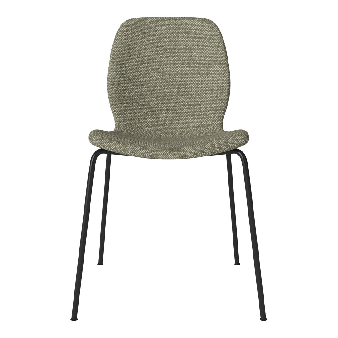 Chaise de salle à manger Seed - Rembourrée - Base en acier, laquée noire