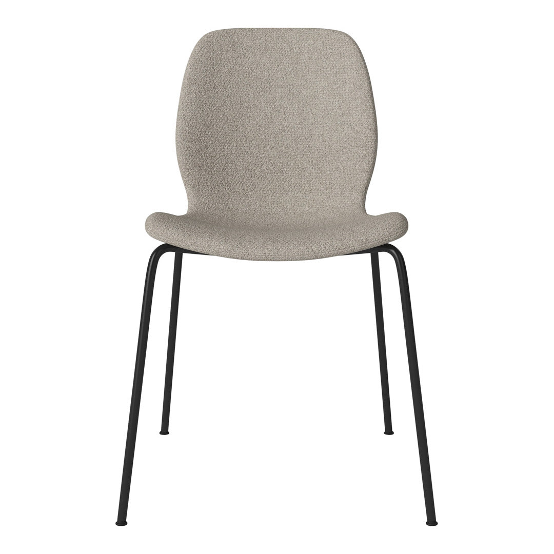Chaise de salle à manger Seed - Rembourrée - Base en acier, laquée noire