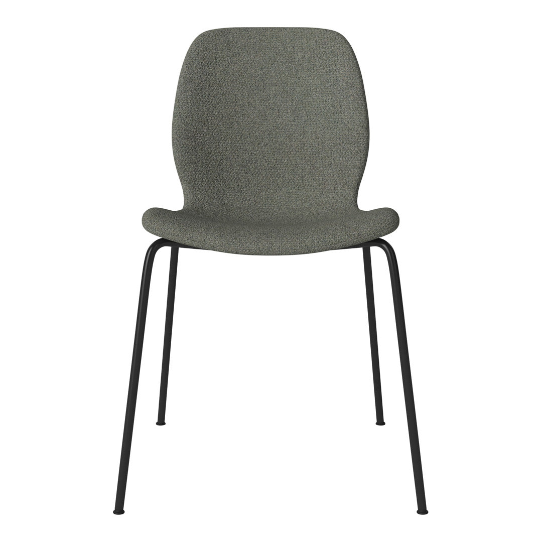 Chaise de salle à manger Seed - Rembourrée - Base en acier, laquée noire