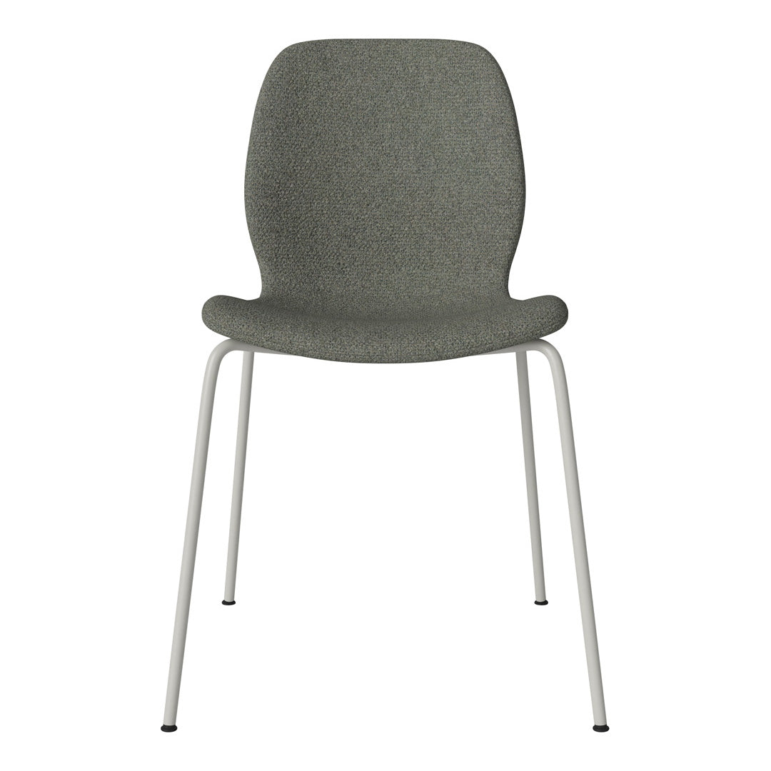 Chaise de salle à manger Seed - Rembourrée - Base en acier, laquée gris