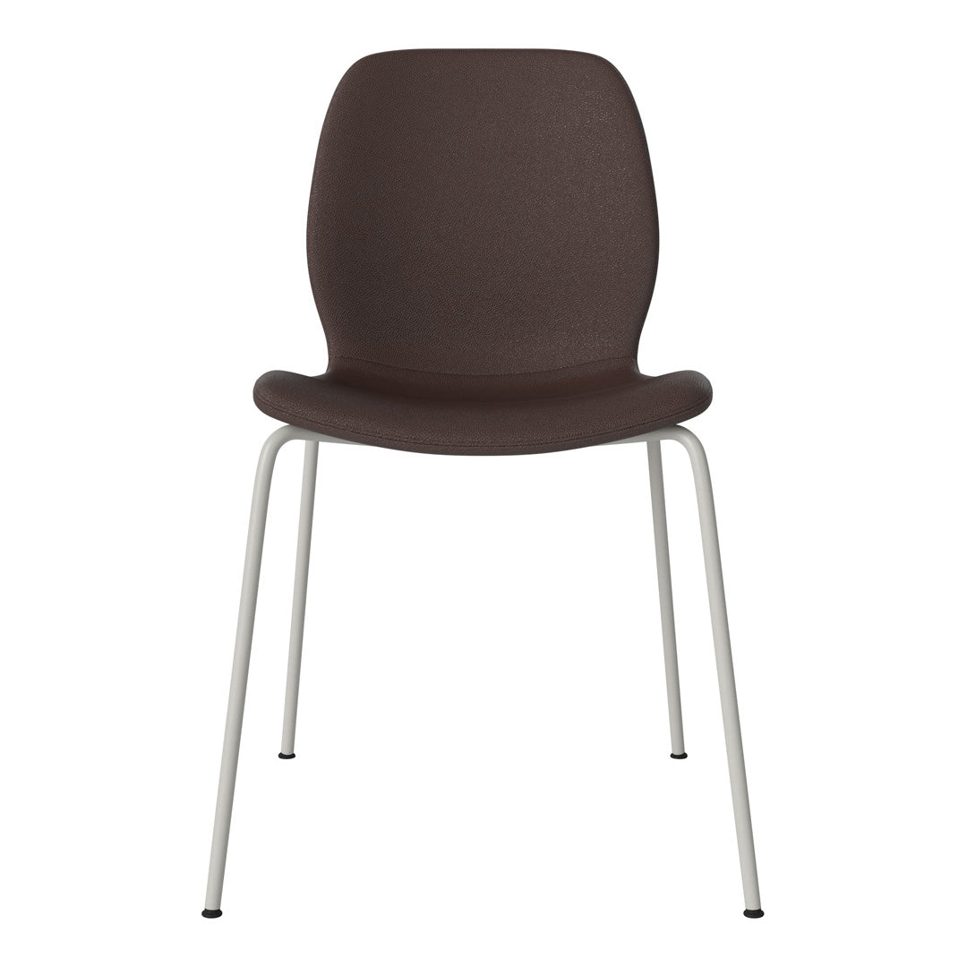 Chaise de salle à manger Seed - Rembourrée - Base en acier, laquée gris