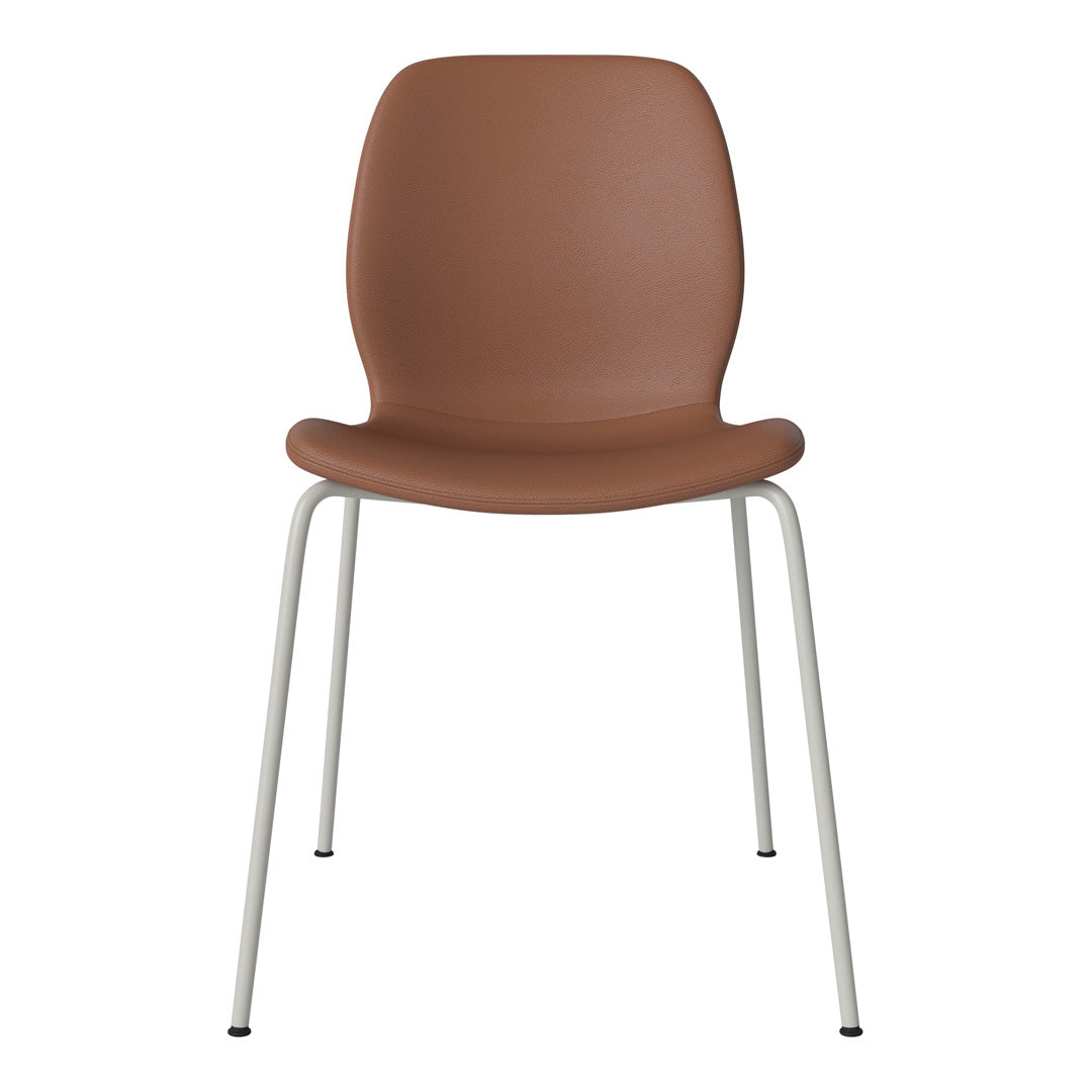 Chaise de salle à manger Seed - Rembourrée - Base en acier, laquée gris
