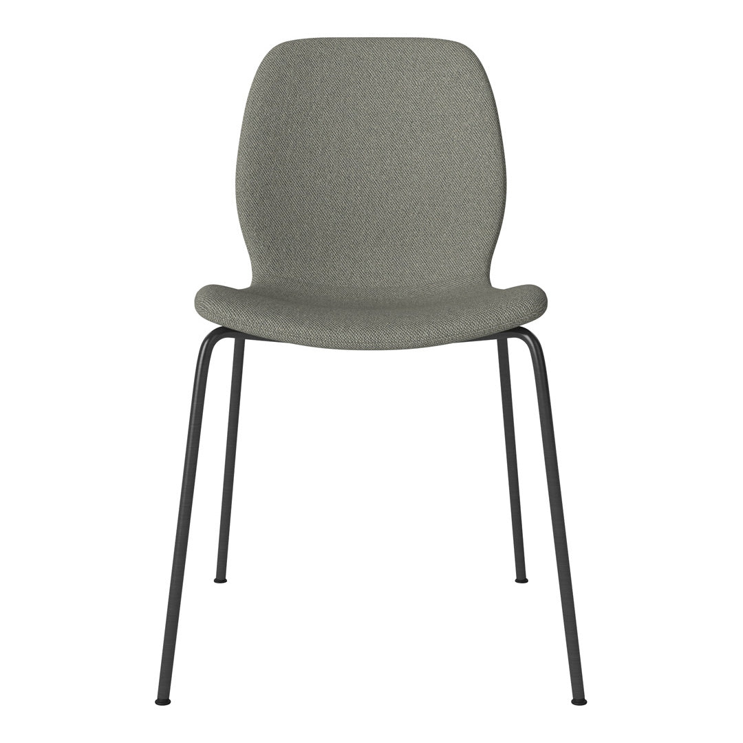 Chaise de salle à manger Seed - Rembourrée - Base en acier, laquée noire