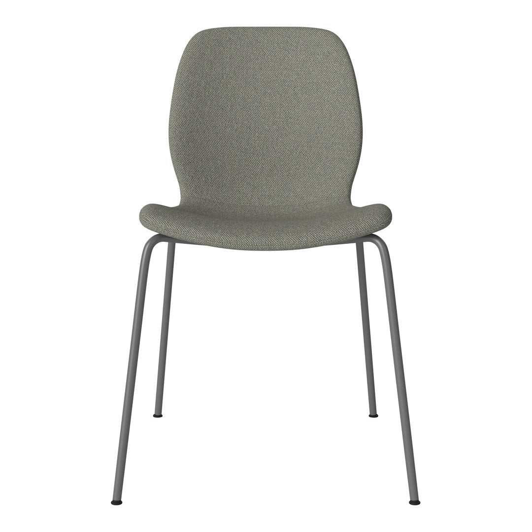 Chaise de salle à manger Seed - Rembourrée - Base en acier, laquée gris